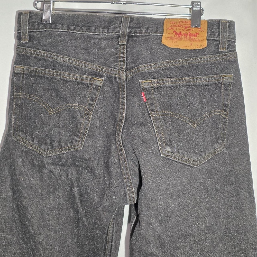 Vintage 1990 Levi's 501-0658 Black Gray Jeans USA Made 32x36 Button Fly 653 - Picture 4 of 8